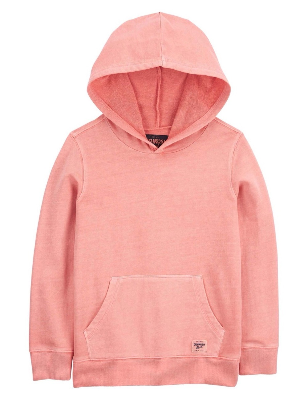 OshKosh B’gosh Boys Size 5 Peach Orange Pullover Hoodie Kangaroo Pocket Cotton